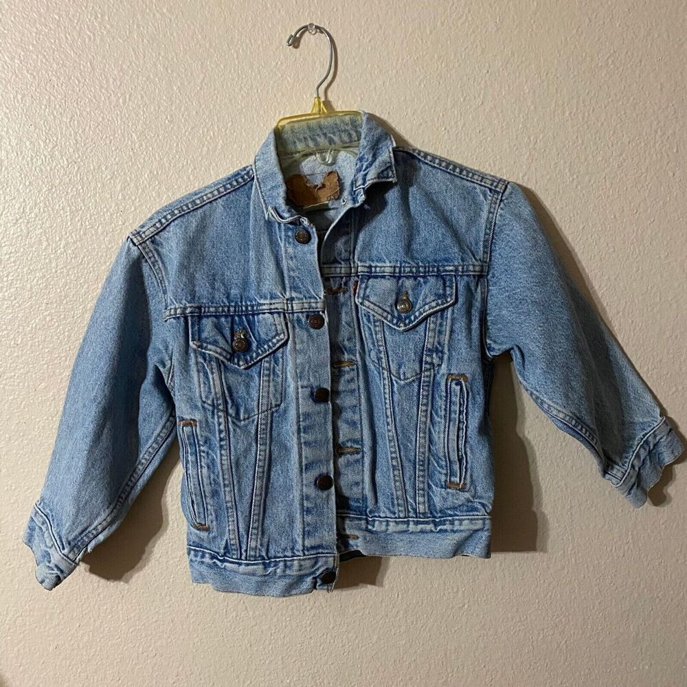 #7509 Levis Jean Trucker Jacket Black Sabbath patch Child size S